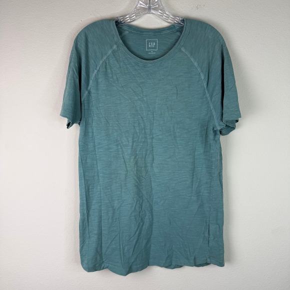 GAP Other - GAP T-Shirt Mens M Teal Green Slub Cotton Raglan Short Sleeve Crew Neck Casual